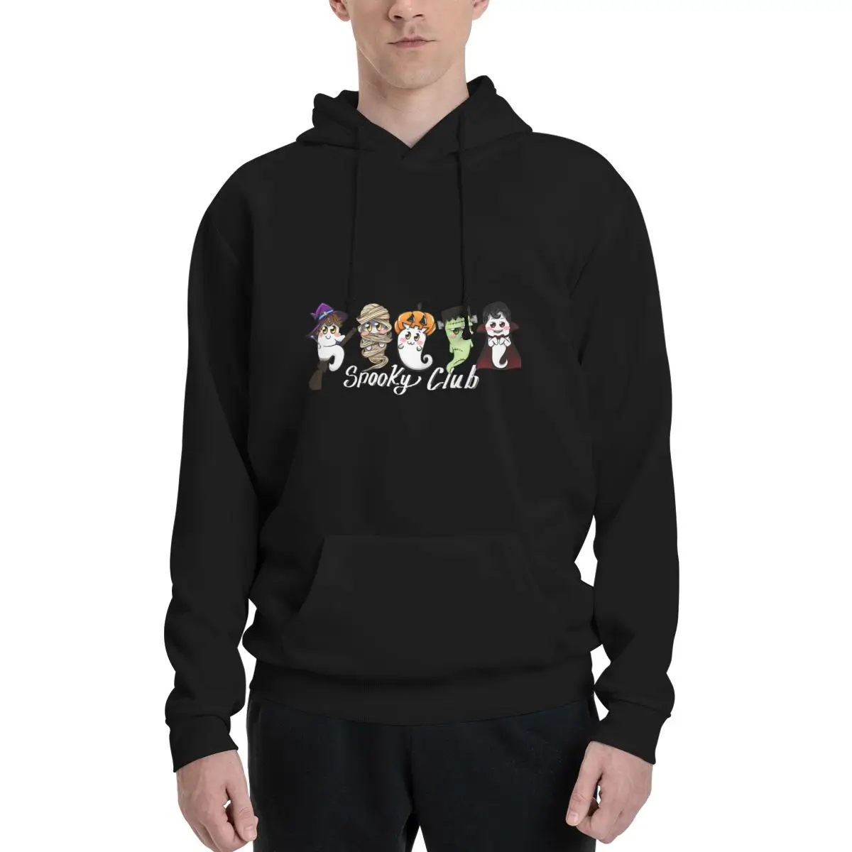 

Ghost Costume Party Spooky Club Polyester Hoodie Men's Women's Sweater Size XXS-3XL