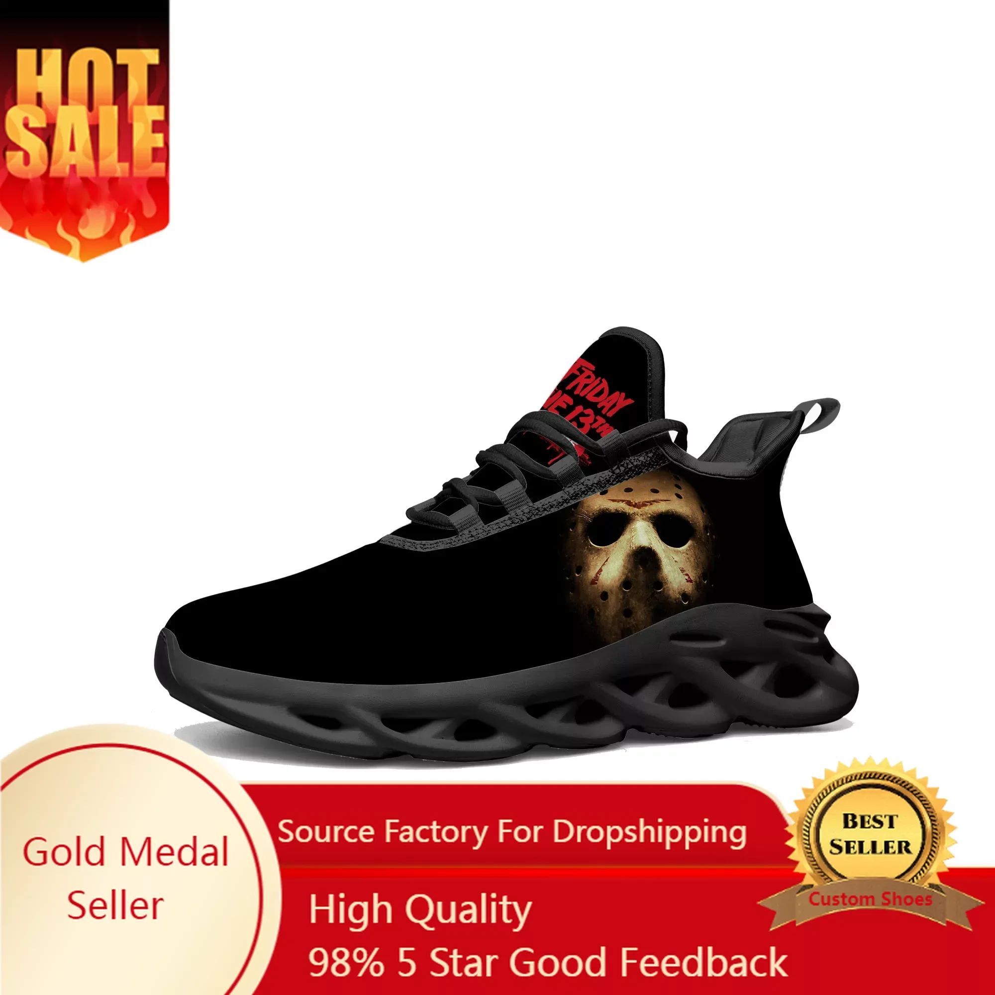 

J-Jason F-Friday the 13th Flats Sneakers Mens Womens Sports Shoes High Quality Sneaker Lace Up Mesh Footwear custom made Shoe