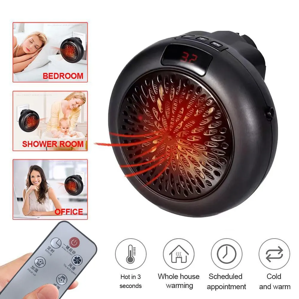 Mini Round Electric Warm Air Blower Fan Portable Heater Home Plug In Small  Heater With Remote Control Office Dorm Heating - AliExpress