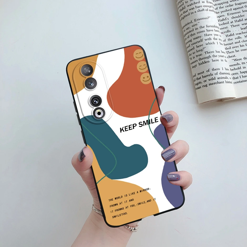 Colorful Cartoon Flower Silicone TPU Phone Case Cover for For Honor 90