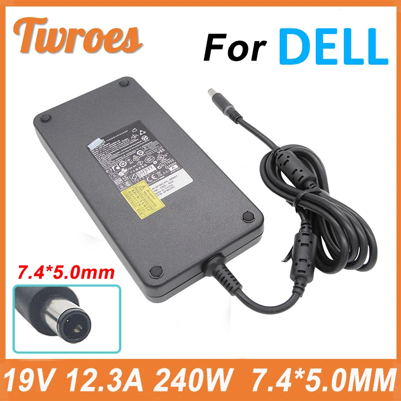 

Laptop Adapter 240W 19.5V 12.3A 7.4*5.0mm ADP-240AB D Charger For Dell Alienware M15x M17x M18X R2 X51 M4700 M6700 M6800 J211H