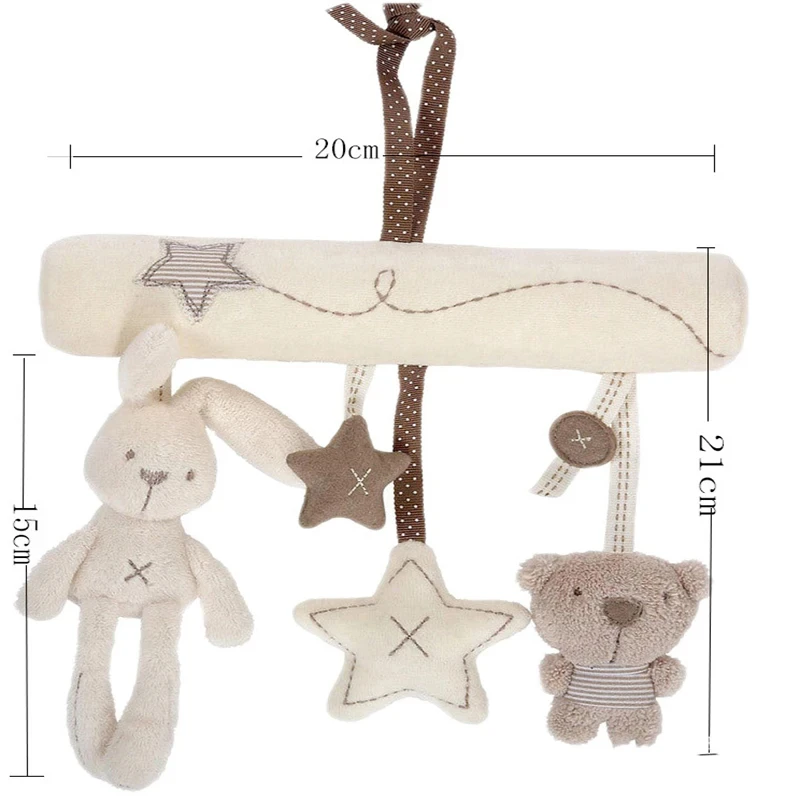 2024 New Hanging Bed Rabbit Baby Hand Bell Safety Seat Plush Toy Multifunctional Plush Toy Stroller Mobile Gifts 3