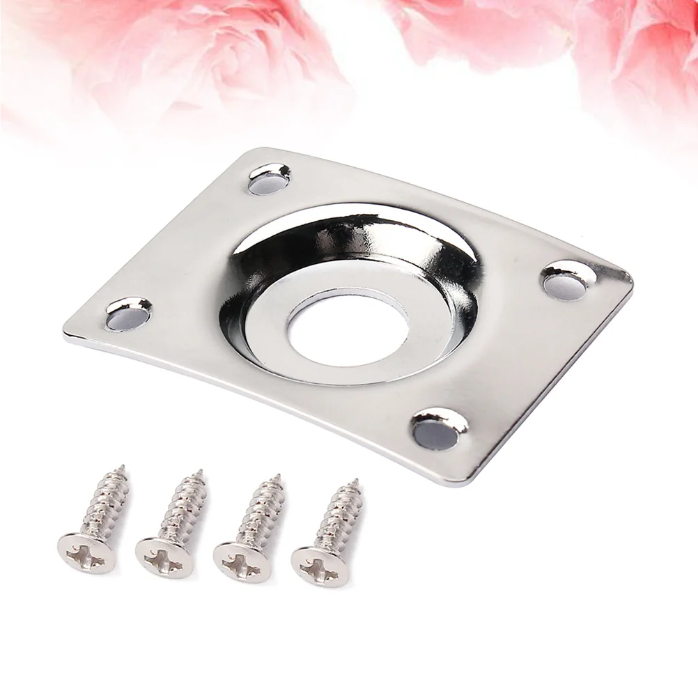 

Square Curved Guitar Jack Plate Indented 1/4 Inch Guitar Pickup Output Input Jack Socket Plate Metal Jack Plate With Screws for