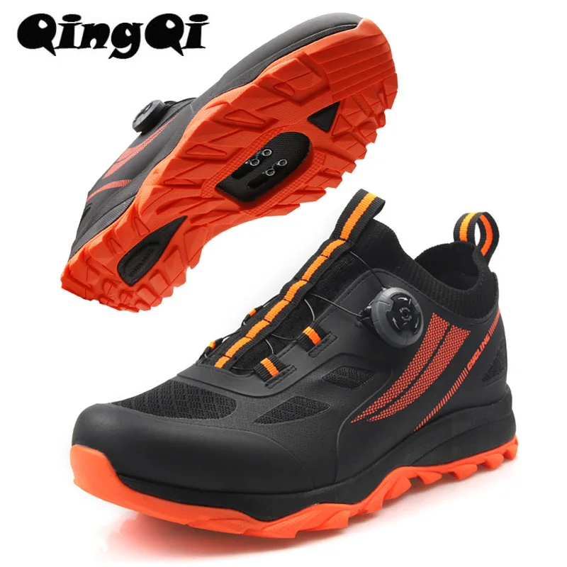 

QQ-TB122-B2106 Mens MTB Cycling Shoes Mountain Bike Shoes Gravel Road Bicycle Sneakers for Men Tenis Masculino Big Size 40-49