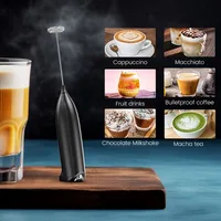 Electric Milk Frother Hand Blender Portable Mini Handheld Fast Foamer Coffee Cappuccino Whisk Mixer Food Blender with Stand 1