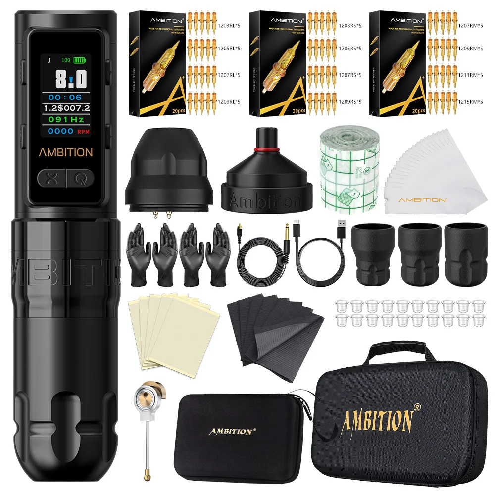 Ambition Soldier Max キット ワイヤレス タトゥー マシン ストレート