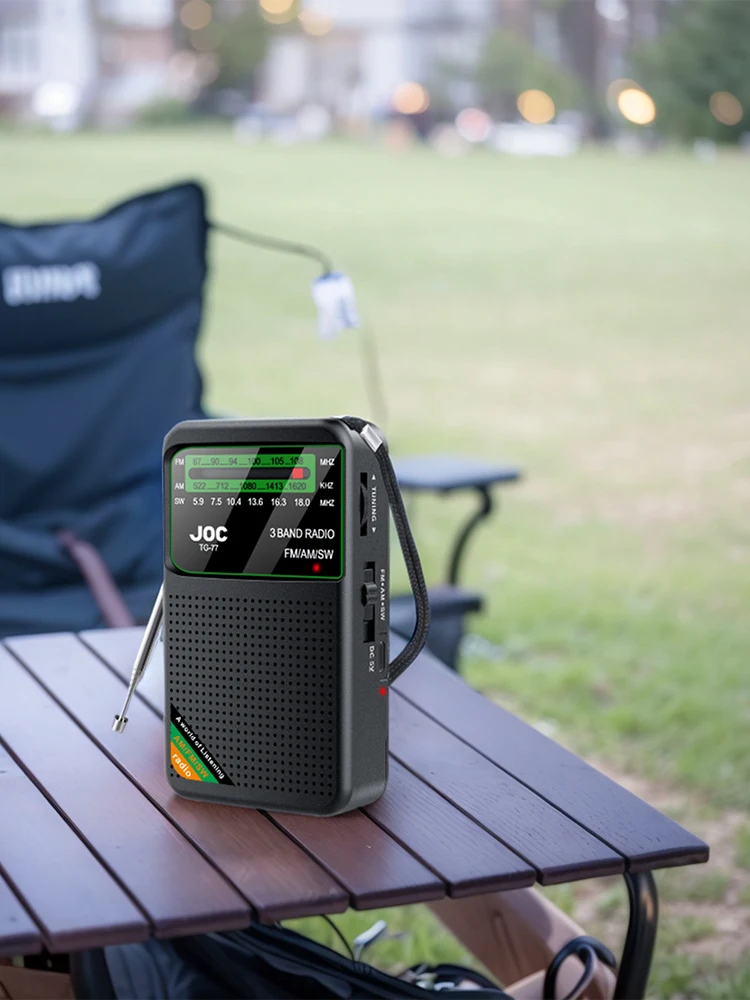 Battery Operated Radio FM AM SW Type-C Rechargeable Transistor with HD Display Screen Pointer For Elder