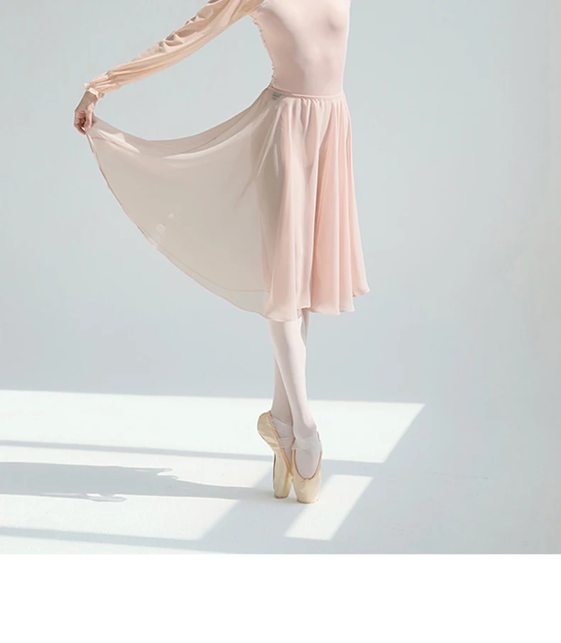 Ballett-Tutu, Tanzkostüm, Gymnastikkostüm, Chiffon-Kleid, Halblanger Rock, Erwachsenen-Kunstturnen-Kostüm – Detail 8