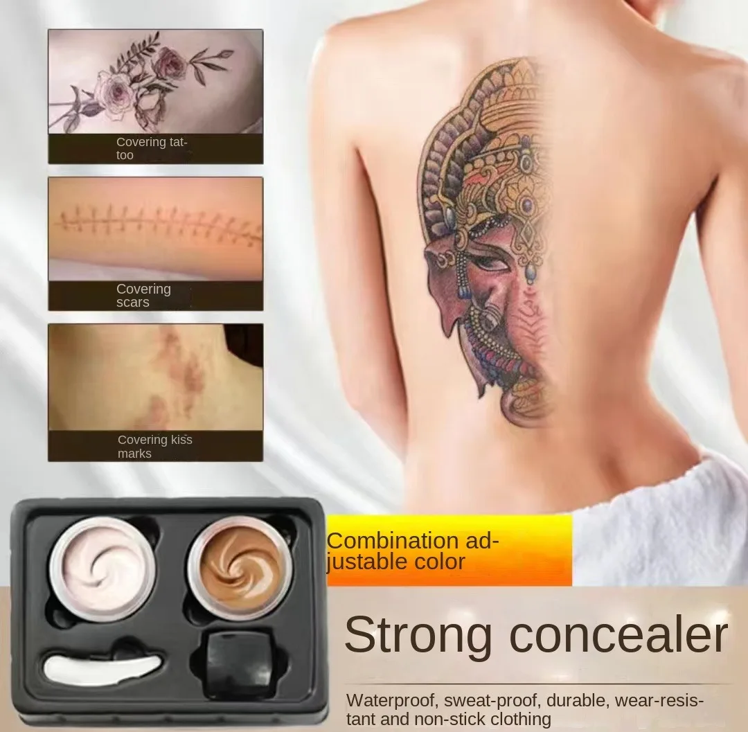 

Corrector 4 En 1 Traje De Cobertura De Tatuajes Duradero Impermeable Para Manchas Oscuras Cicatriz Marca De Nacimiento Vitiligo