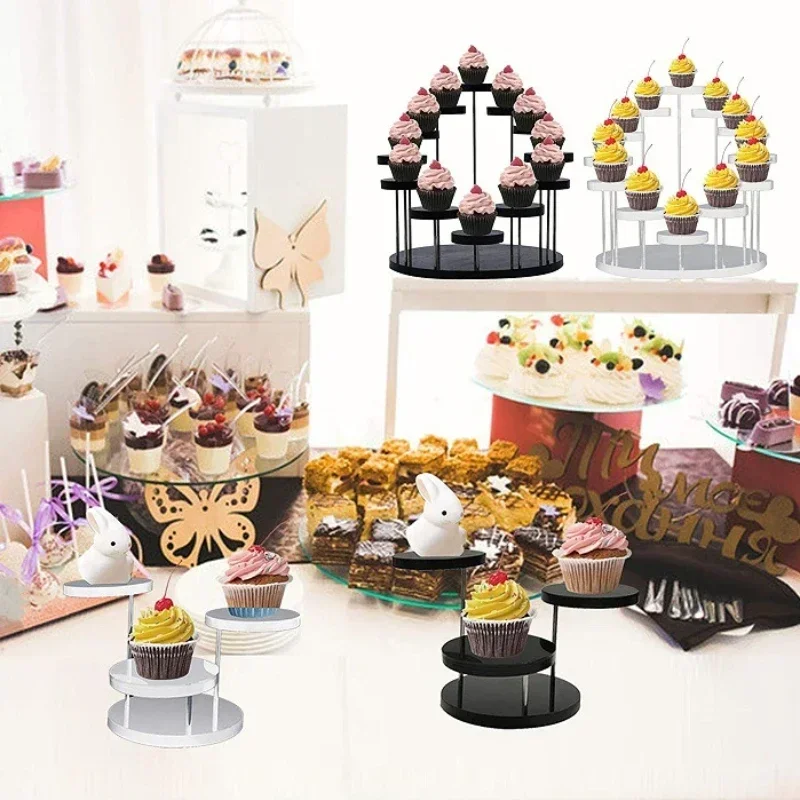 Acrylic Multi-layer Display Rack Circular Rotating Ring Jewelry Display Rack Cake Dessert Afternoon Tea Meal Stand Suspended for cake stand,dessert stand