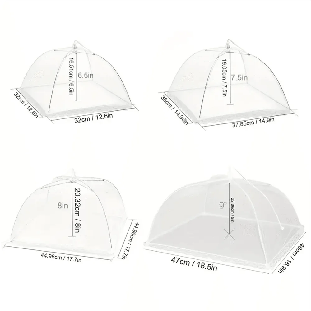 3pc household dustproof food cover, multifunctional pop-up foldable high-density mesh tent to stop flies, mosquitoes