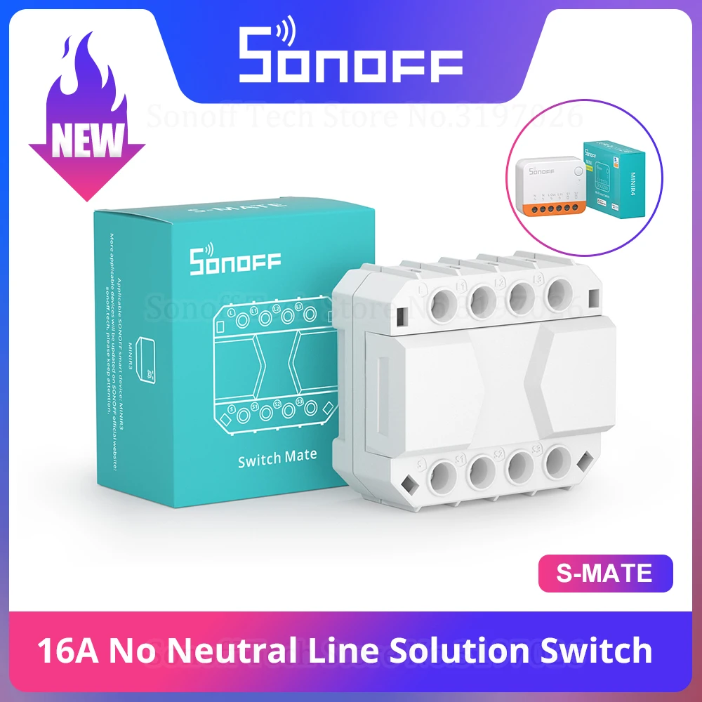 SONOFF S-MATE 16A Smart Switch MINIR4 eWeLink-Remote Control Alexa Alice wifi smart switch,zigbee smart switch