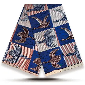 2026 Soft Latest Satin Prints Fabric African Wax Fabric 100% Cotton High Quality 6 Yards per Piece 1