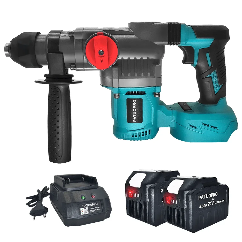 

2-Mode Brushless Electric Impact Hammer Drill 26mm Rotary Hammer Multifunctional Cordless Power Tools Fit Makita 18V Battery