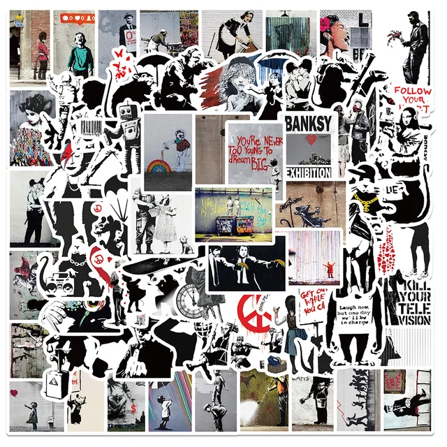 10/30/67PCS Banksy Kunst Graffiti Street Art Aufkleber Ästhetischen  Aufkleber Skateboard Telefon Laptop Auto Bike Wasserdichte aufkleber Kind  Spielzeug - AliExpress