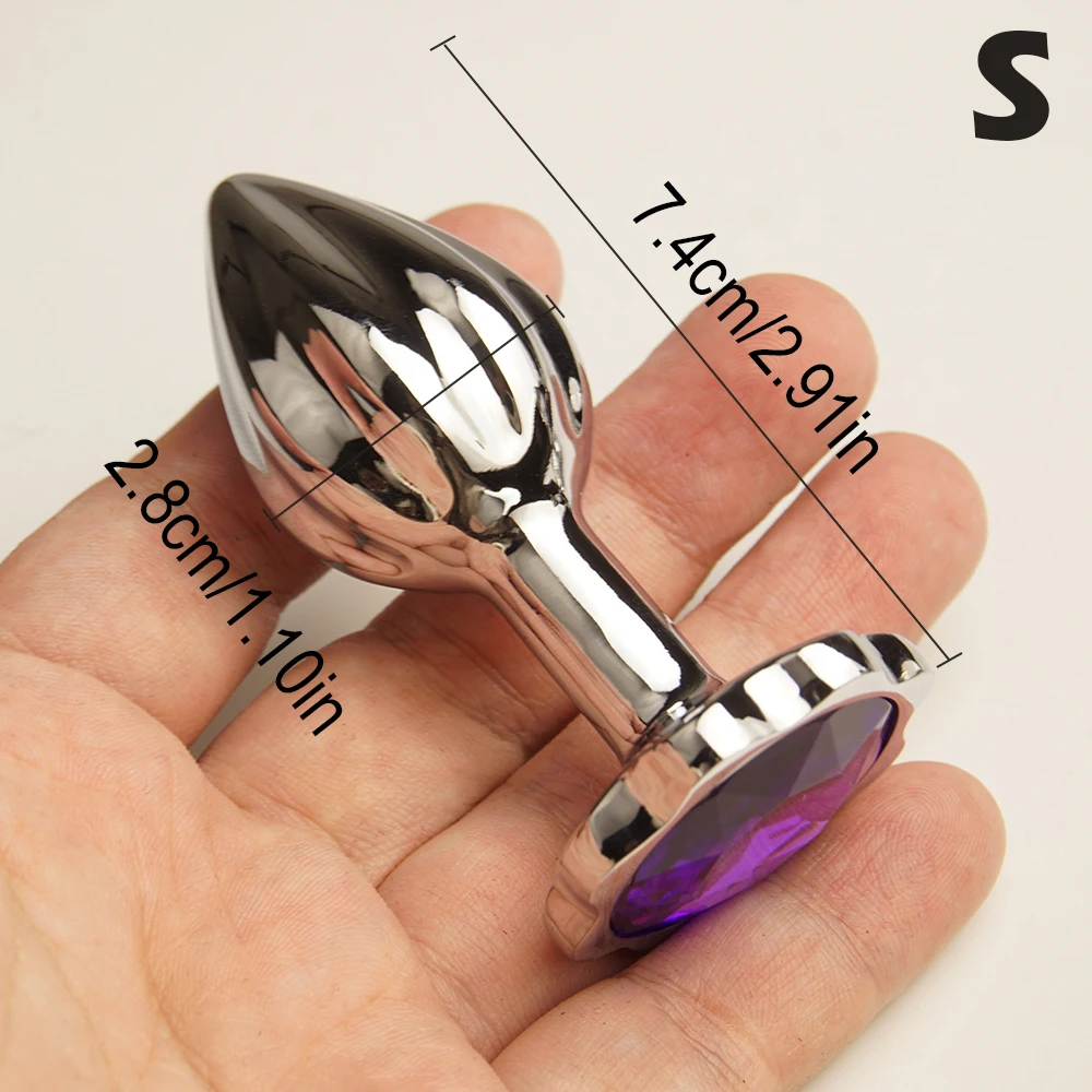 Aluminum Alloy Anal Sex Toys,Bud Metal Anus Butt Plugs,Analplug Buttplug with Jewel Base, G-point Massage