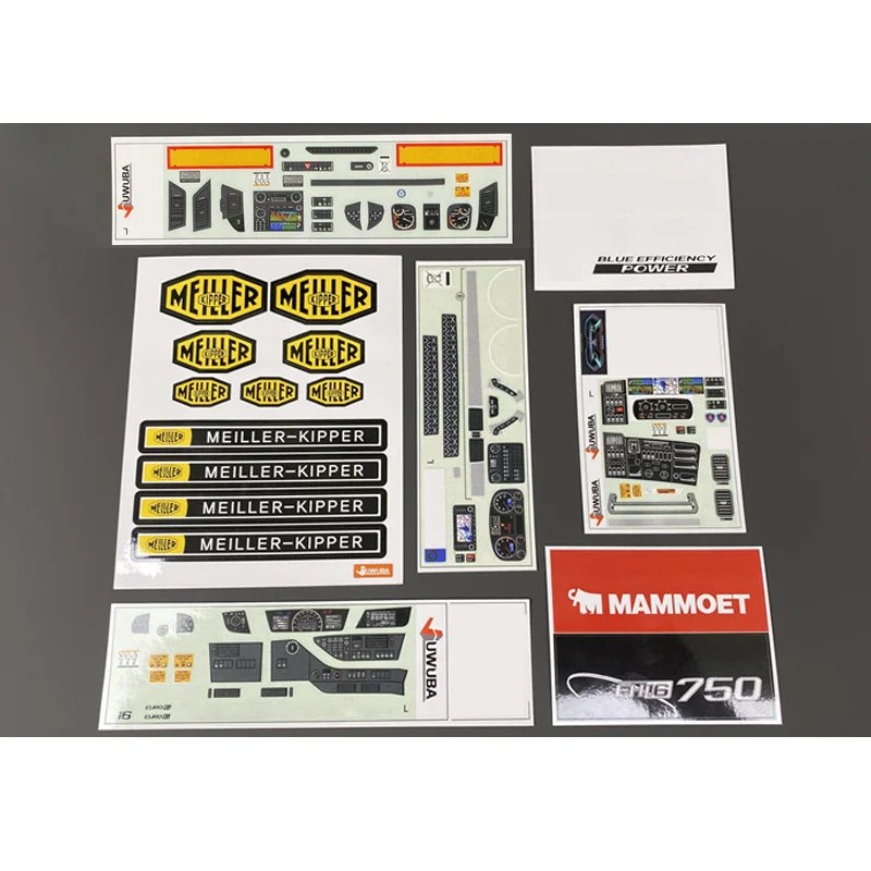 RC Truck Cab Interior Stickers for 1/14 Tamiya Tipper SCANIA R620 VOLVO 750 ACTROS BENZ 3363 MAN Model Car