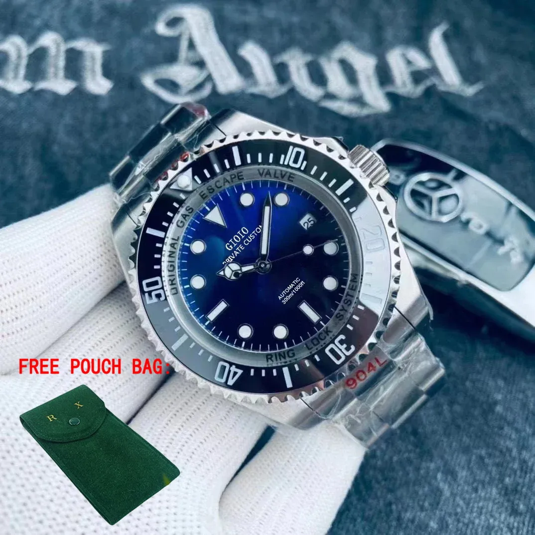 

Luxury Automatic Mechanical Mens Watch Black Green Blue Dial Sapphire Stainless Steel Bracelet 44mm