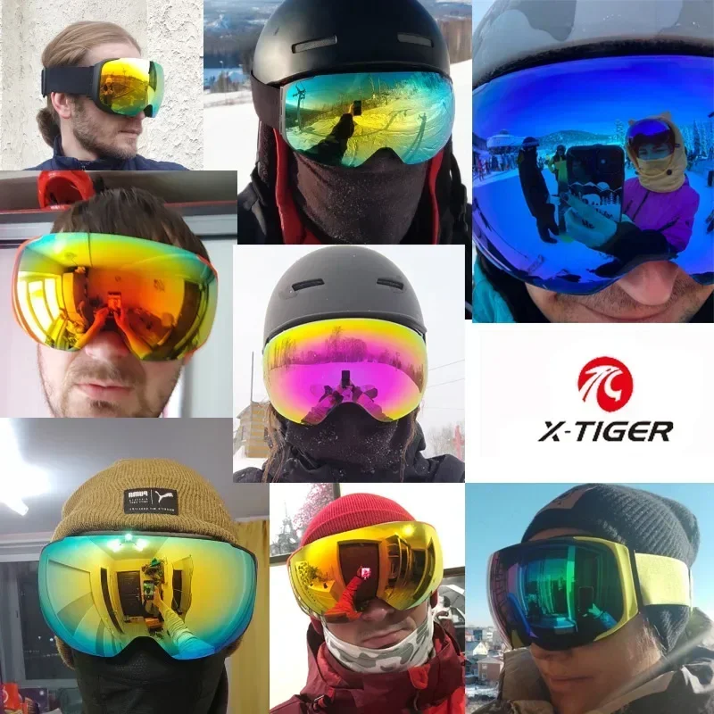 X-TIGER Ski Goggles Snow Glasses Anti-Fog Big Ski Mask Glasses Outdoor Skiing Sport Snowboard Accessories 6