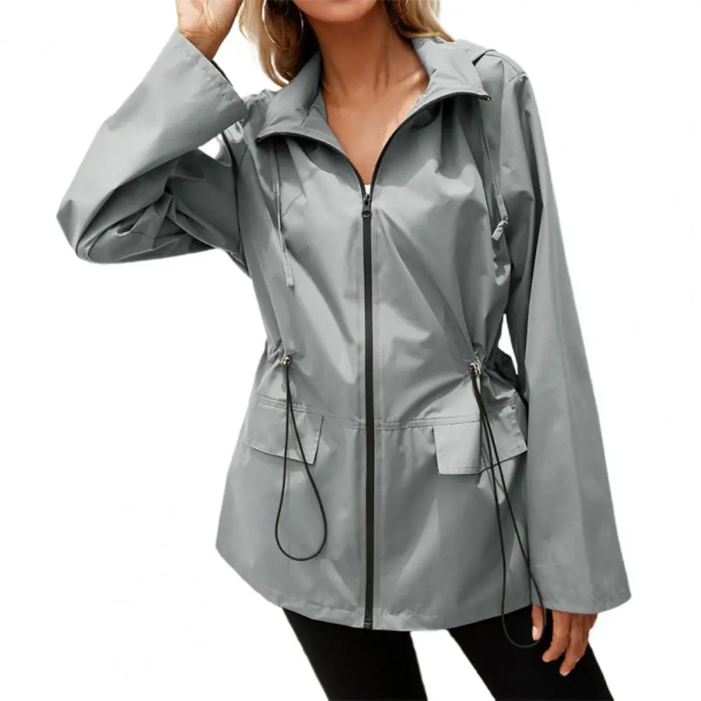 

Oversized Hooded Jacket Women Vintage Loose Windbreaker Jackets Female Korean Stylish Harajuku Casual Zipper Coat Lady