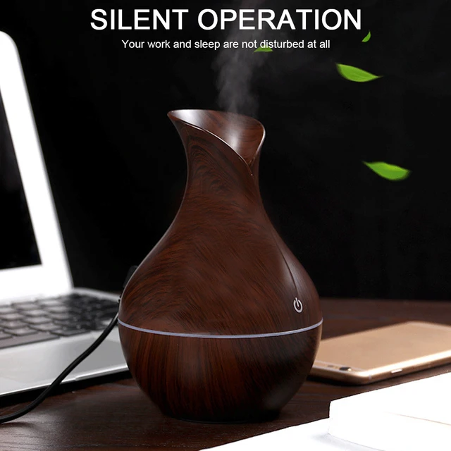 Wood Grain Vase 200ml Air Humidifier Essential Oil Diffuser Cool Mist Humidifier Aromatherapy Diffuser for Home Office Bedroom 3