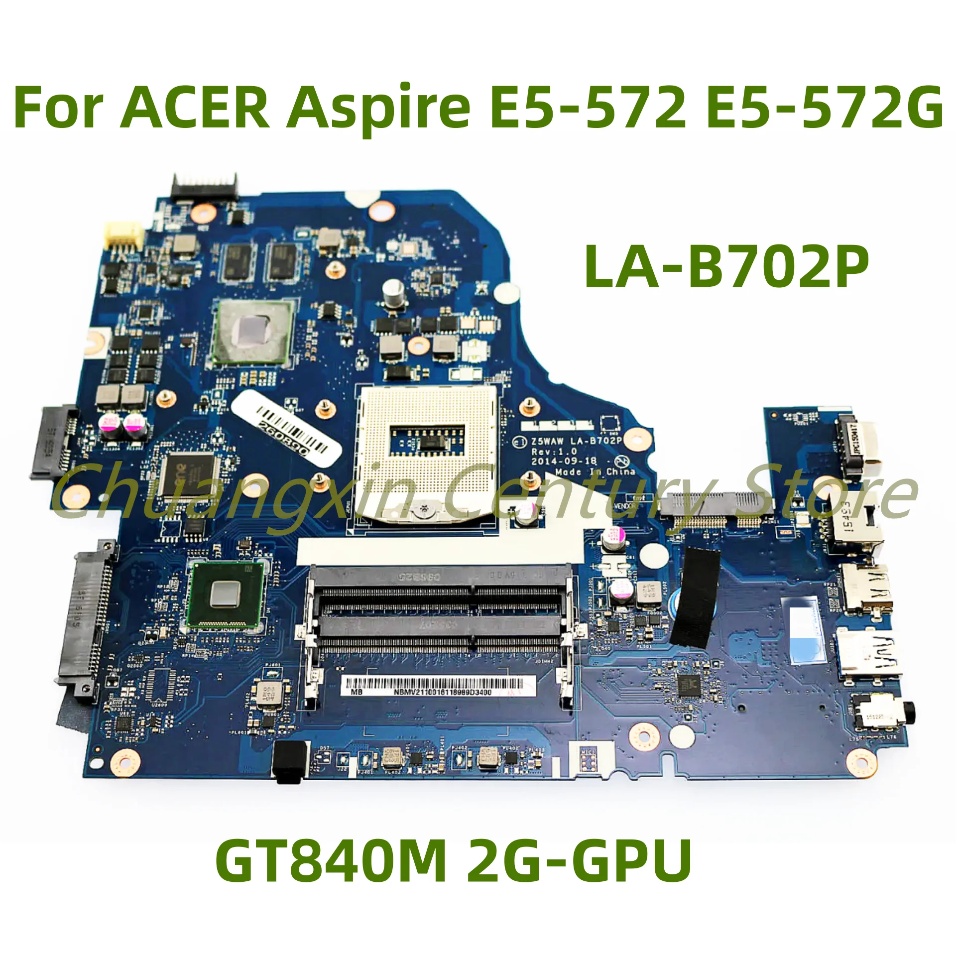 

For Acer A5WAH LA-B702P E5-572G E5-572 NBMQ011001 motherboard LA-B702P with GT840M/940M original mainboard 100% fully tested