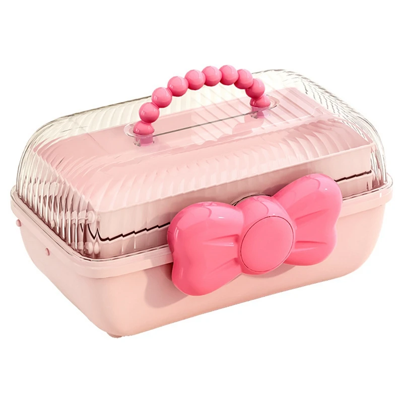 

Storage Boxes For Children's Hair Accessories Necklaces Headbands Hairpins And Bows Foldable Desktop Dustproof Storage Durable A