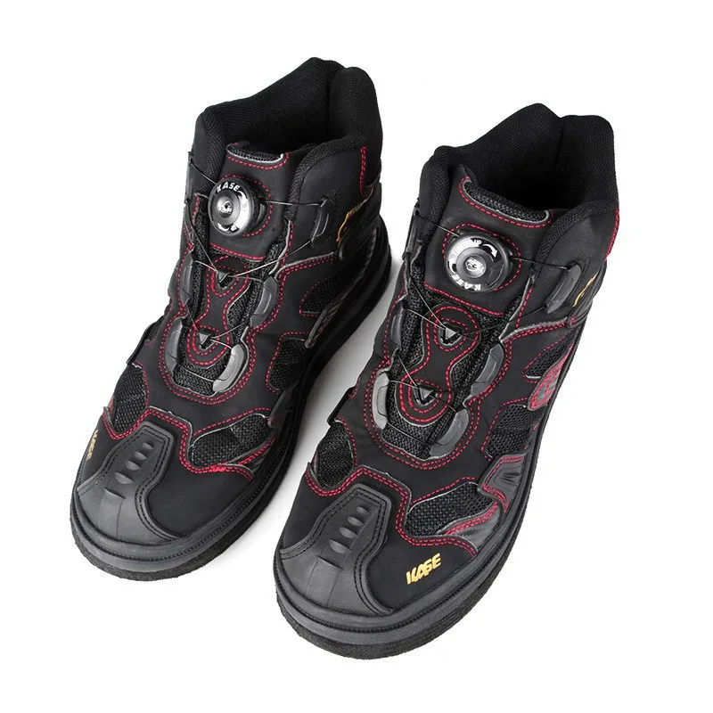 Air-Permeable Fishing Shoes Swivel Buckle Felt Sole Nails Hiking Waders Skid-Proof Reef-Climbing Shoes