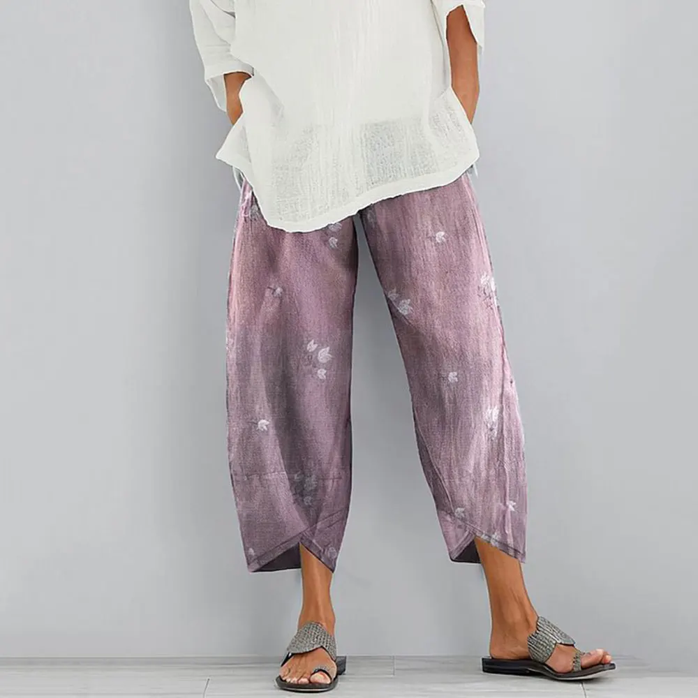 2024 New Fashion 3D Octopus Print Pocket Pants For Women Retro Home Casual Pants For Women Plus Size Elasticated Belt Pants 3