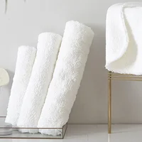 Cotton Bath Mat Hotel Home Long Plush Feet Towel Rugs Thick Anti Slip Bathroom Carpet White Doormat Water Absorbent Floor Mats 1