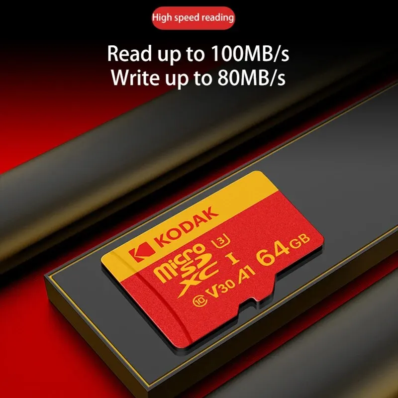 KODAK ũ SD ī RED ޸ ī  32GB MicroSDHC 64GB MicroSDXC MicroSD C10 A1 TF ÷ ī Cartao De Memoria