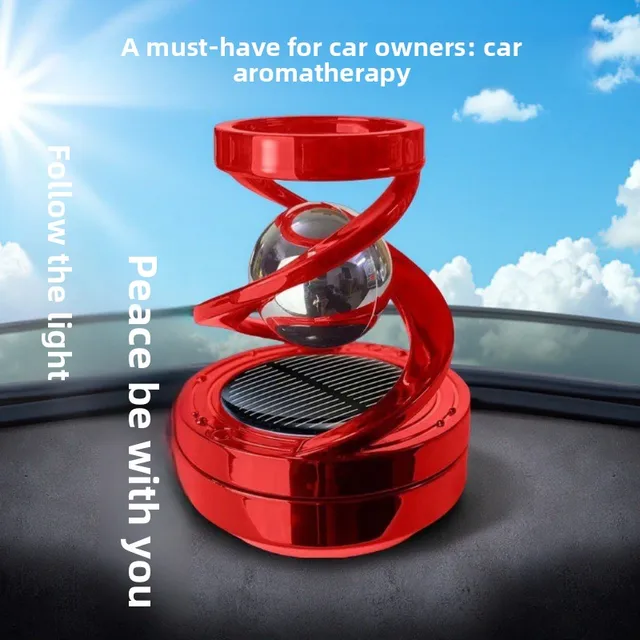Car Solar Double-ring Aromatherapy Planetary Ornaments Car Suspended Rotating Fragrance Car Ball Floating Ball Decoration 1