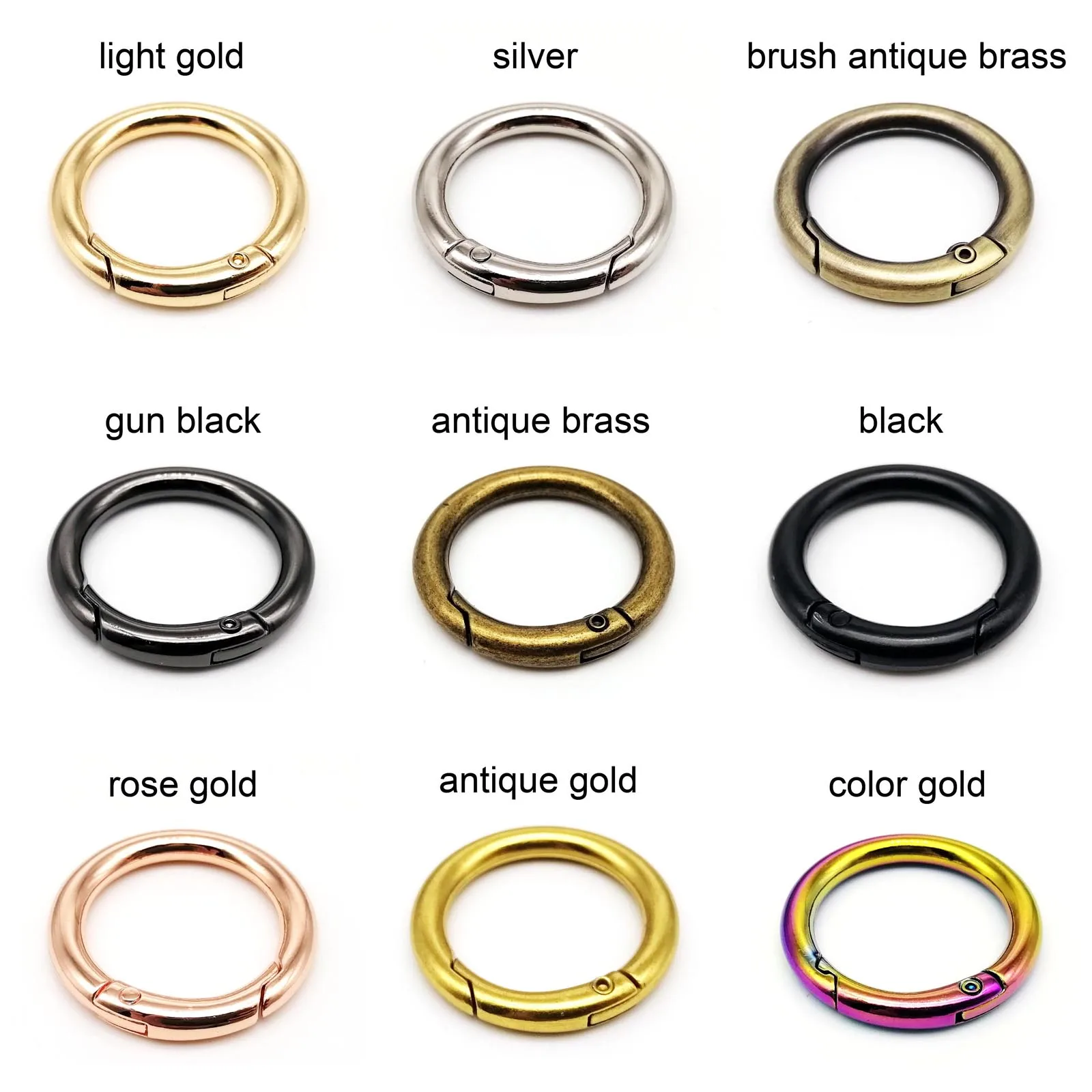 Spring Gate O Ring Openable Keyring Key Leather Bag Handbag Belt Strap Findings Pendant Buckle Snap Clasp Clip Trigger Hook spring gate o ring