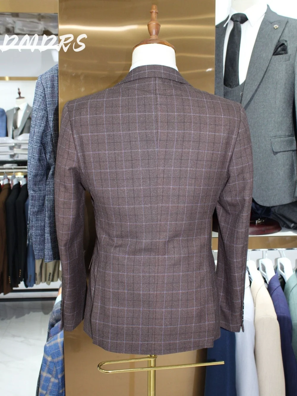 Completo da uomo scozzese di alta qualità per abito da sposa Abito formale autunnale e invernale Giacca Gilet Pantaloni per uomini d'affari Groomsmen 4