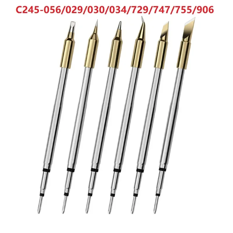 HEIBTENY C245 punta saldatore in rame per stazione di saldatura JBC C245 032 /C245 749/C245 789/C245 803/C245 907/C245 939 ricambio per punta dritta argento (C245 907
