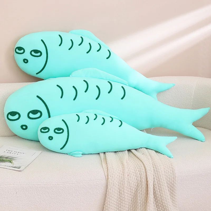 Creative 3D Printed Blue Stupid Fish Plush Pillow Toy Anime Sand Carving Graffiti Salted Fish Stuffed Toy Office Funny Cushion 43 31cm printed graffiti style student schoolbag couple backpack waterproof kids backpack fashion backpack mommy bag travel bag