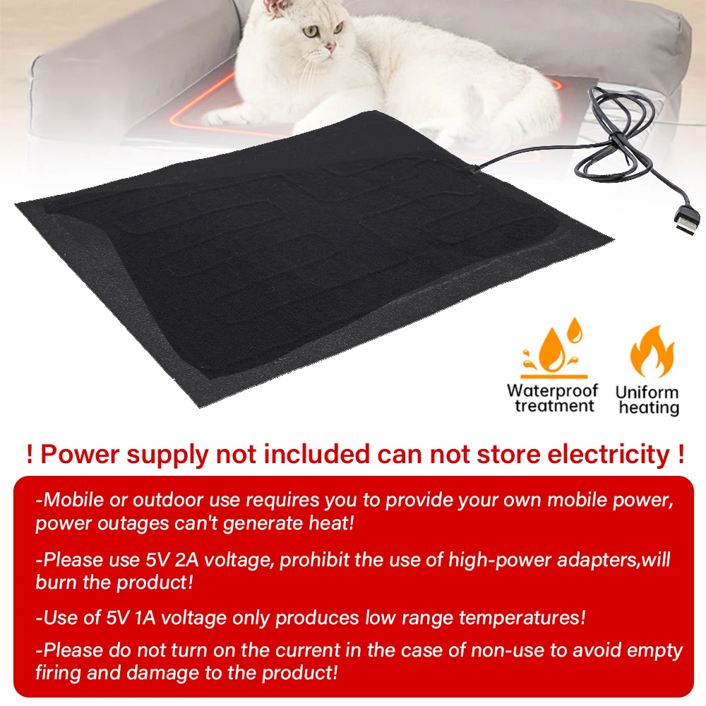 USB Folding Heated Sheet Heating Winter Warm Pad Cushion Waterproof Car Seat Heating Pet Cushion Temperature Control