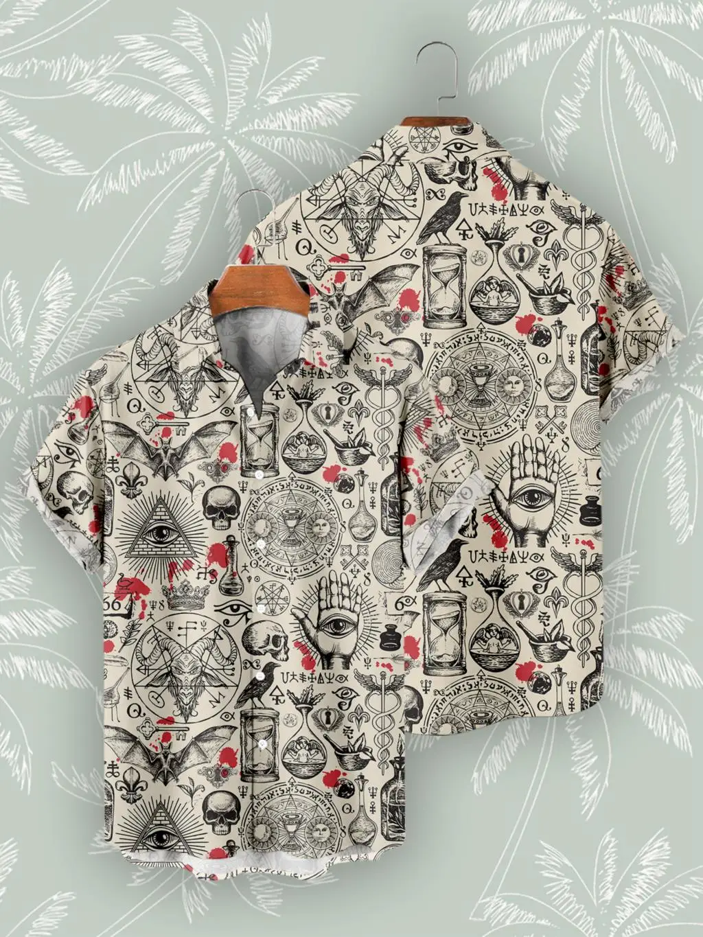 Casual Short Sleeved Shirt Hawaiian Shirt Short Sleeved Shirt Hawaiian Shirts For Men's Skull Summer Casual Short Sleeve Y2k Oversized Streetwear Vintage Beach Tops Clothing
