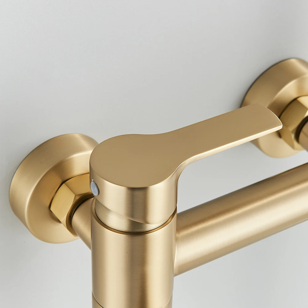 Bushed Gold Waterfall Bathtub Faucet Hot Cold Water Mixer Tap Bathroom Bathtub  Faucets Wall-mounted Black Faucet 4