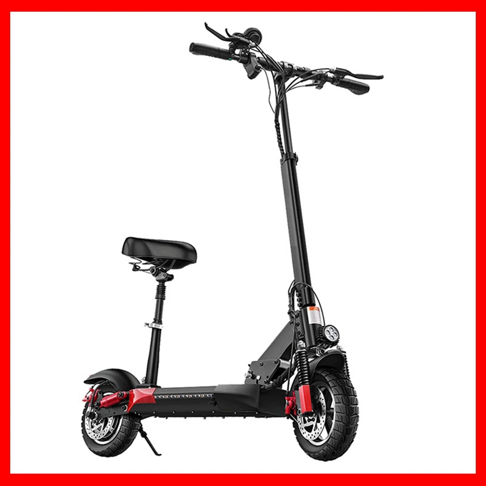 New 48v 16a 21a Led Electric Scooter Adult Foldable E Scooter 28mph Top Speed Powerful Kick