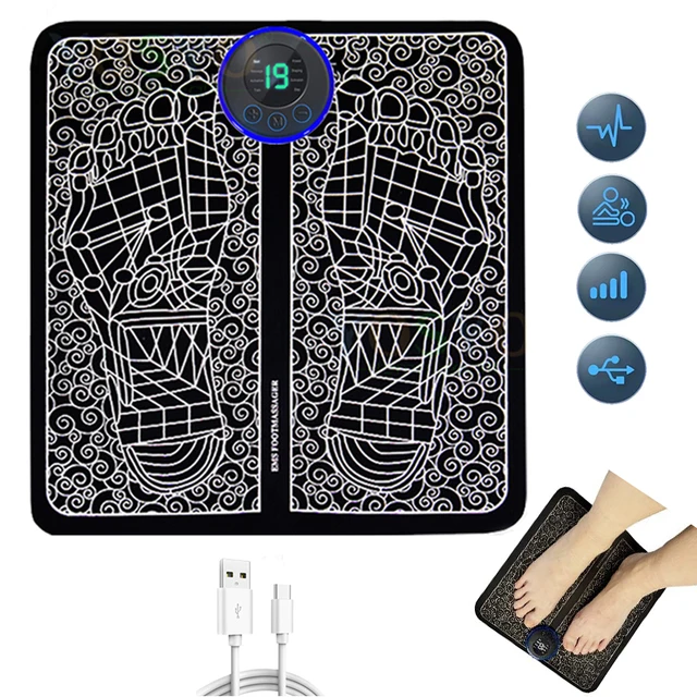 EMS Foot Massager Pad USB Rechargeabl Reflexology Foot Acupoint Massage Muscle Stimulation Improve Blood Circulation Relief Pain 4 EMS Foot Massager Pad USB Rechargeabl Reflexology Foot Acupoint Massage Muscle Stimulation Improve Blood Circulation Relief Pain 4