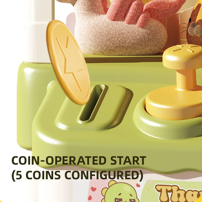 Cartoon Doll Machine Small Household Mini Clip Doll Boy and Girl Coin Operated Twisted Egg Toy Grab Doll Machine Birthday Gift 3
