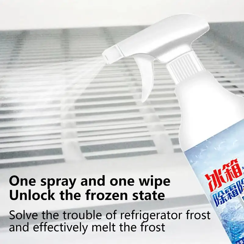 Fridge Freezer De-Icer Spray 500ml Refrigerator Defrosting Deicer Refrigerator Cleaner Solution Food Grade Liquid Descaler