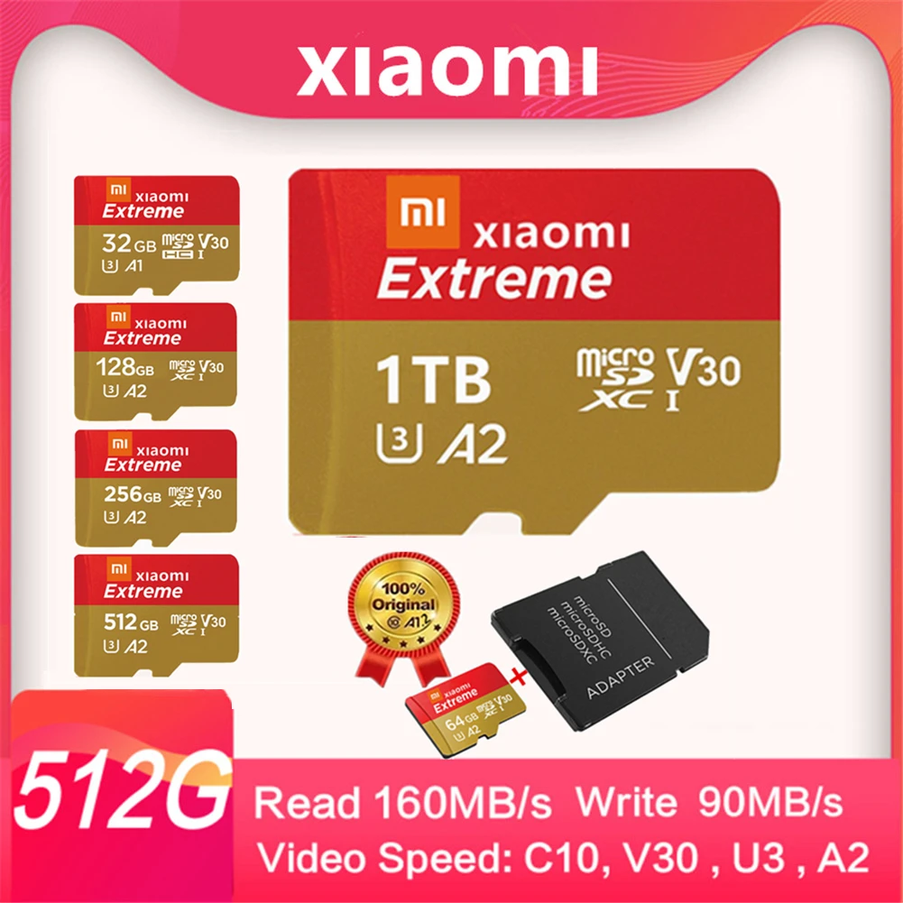 XIAOMI Micro Memory SD Card 1TB 512GB 128GB 32GB 64GB 256GB 16GB SD Card SD/TF Flash Card Memory