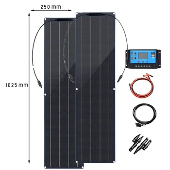 solar panels Solar panel kit module PV charger 50W 100W ยืดหยุ่นชุดแผงพลังงานแสงอาทิตย์12V Monocrystalline Solar Cell โมดูลสำหรับ Camping Camping รถ RV เรือ 1