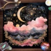 Sun Moon Starry Sky Tarot Tablecloth Altar Cloth Pink Cloud Divination Cloth Witchcraft Astrology Oracle Card Pad Home Decor 3