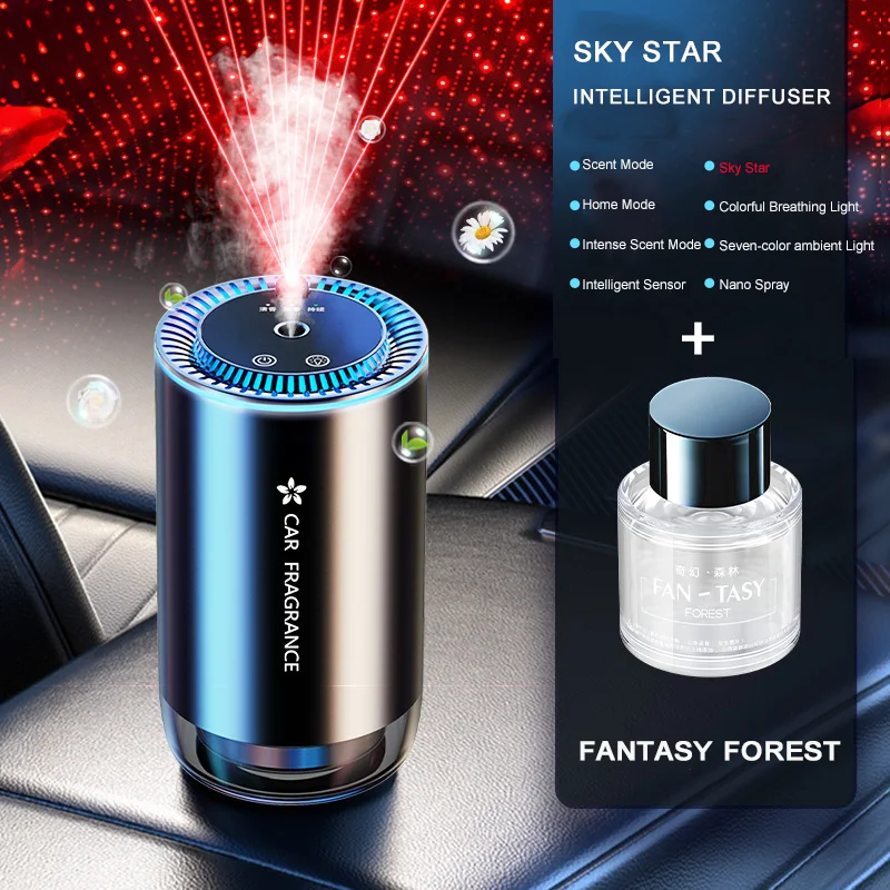

Car LED Aromatherapy Auto Machine Starry Sky Atmosphere Light Automatic Fragrance Intelligent Spray Car Aromatherapy Accessories