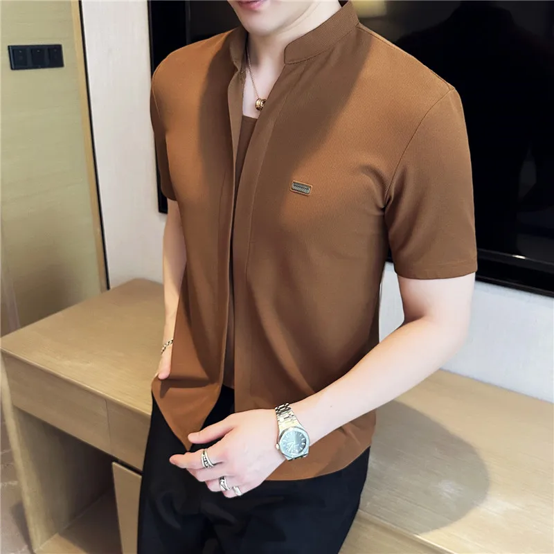 TRENDYOL Herren Basic T-Shirt Kurzarm – Regular Fit, Runder Kragen, Aus 66% Polyester & 34% Baumwolle