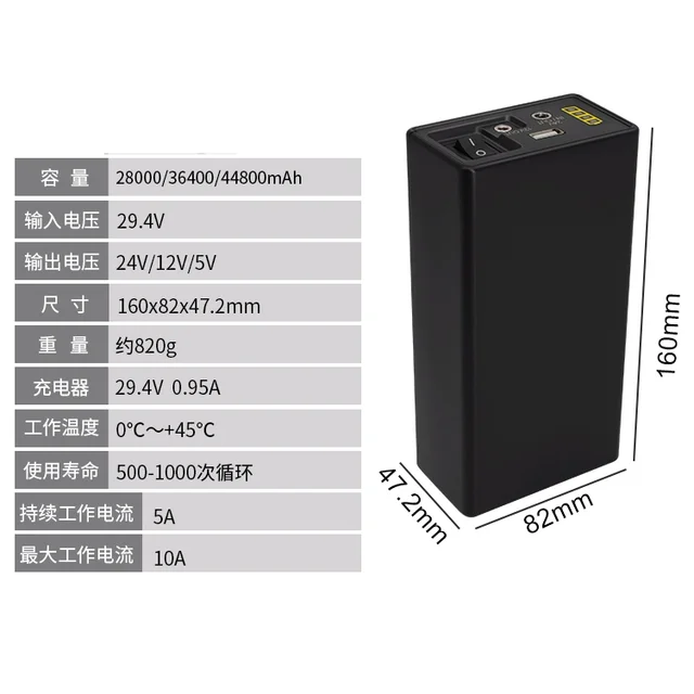 Upgraded 24V/12V /5V 44800mah Li-ion USB Battery for UPS Router,Laptops,Monitoring,Digital Products Multi-purpose Power Bank