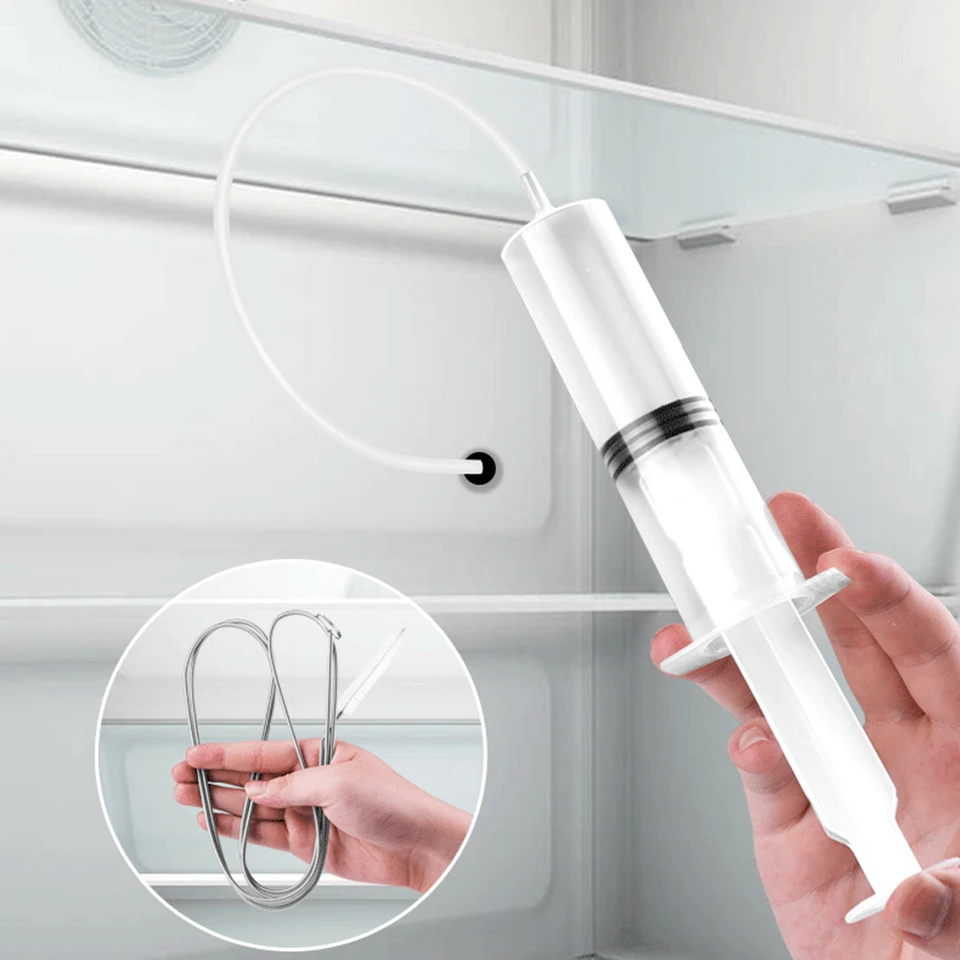 Kit Pulizia Foro Scarico Frigorifero - Siringa Per Sbloccare Tubi - Antintasamento - Foto 2